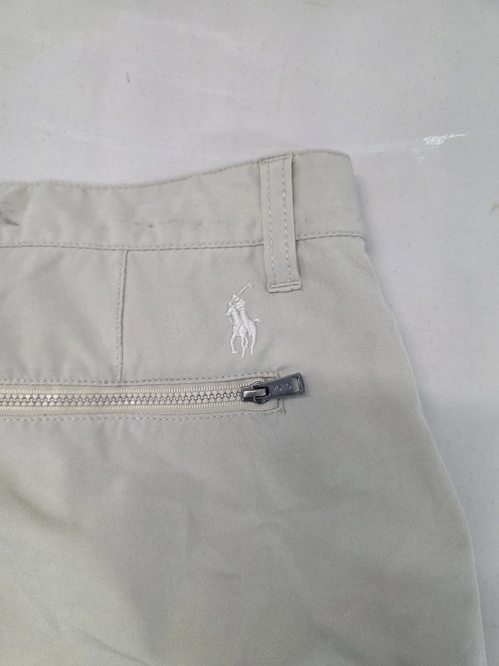 Polo Ralph Lauren Chino Khaki Polyester Shorts Men's Size 32x9.5